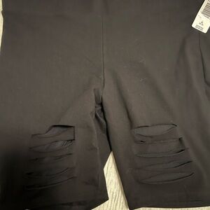 Torrid Destructed Cotton Bike Shorts